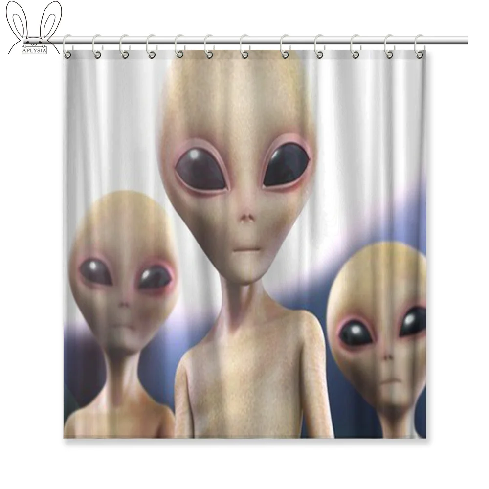 Занавеска для душа Alien UFO из полиэстера водонепроницаемая занавеска ванной