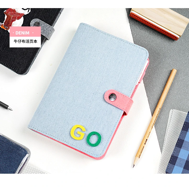 Cotton cloth covered A5 notebook pure colored botebook school used note book office school supplies pocketbook