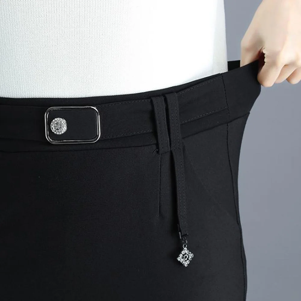 

Summer Autumn Elegant Midi Skirt Women Office Pencil Skirt Korean Fashion Cotton Ladies Red Stretch Bodycon Knee Length Skirts