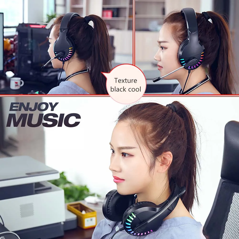 

Gaming Headsets Gamer Headphones Surround Sound Stereo Wired Earphones USB Microphone Computer Headphone PC Laptop Game Headset