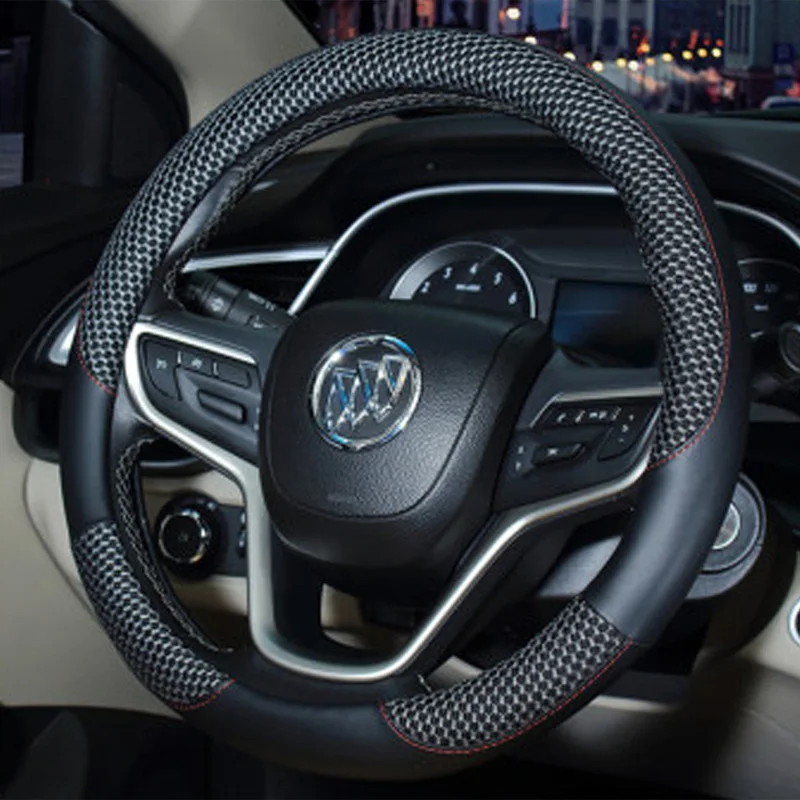 Кожаный чехол рулевого колеса автомобиля для женщин и мужчин универсальный 15