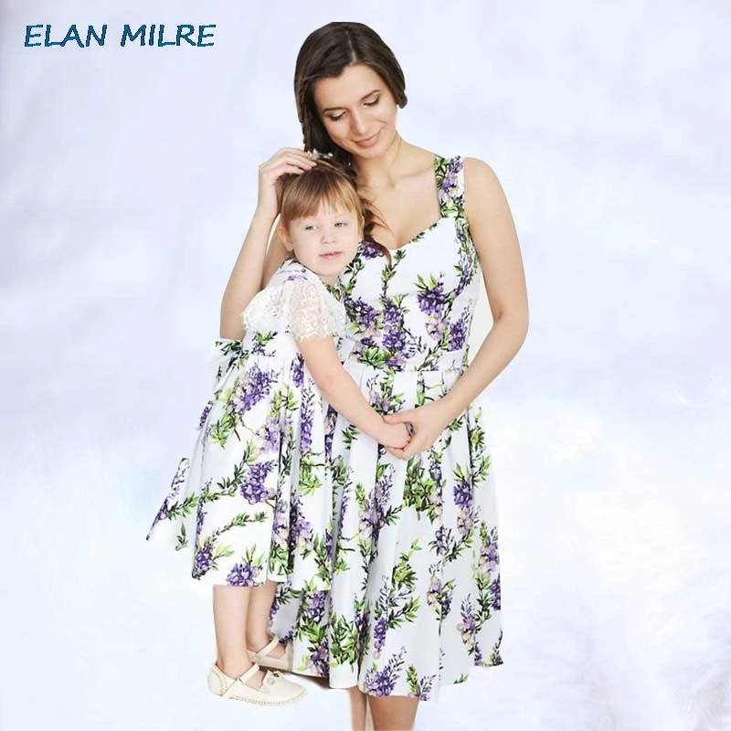 Платья для мамы и дочки летние пляжные платья без рукавов в стиле бохо милые