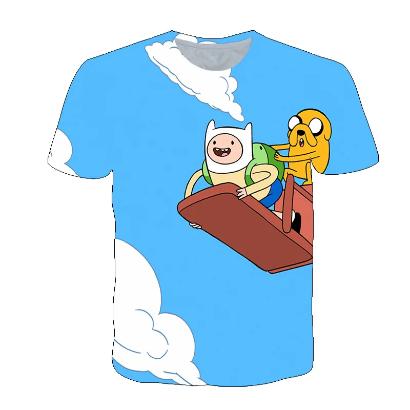 

Adventure Time 3D Printed t-shirt Catoon Style Boys/Girls Fashion O-Neck Short Sleeve T Shirt Harajuku 4-14y Kids Tshirt Tops