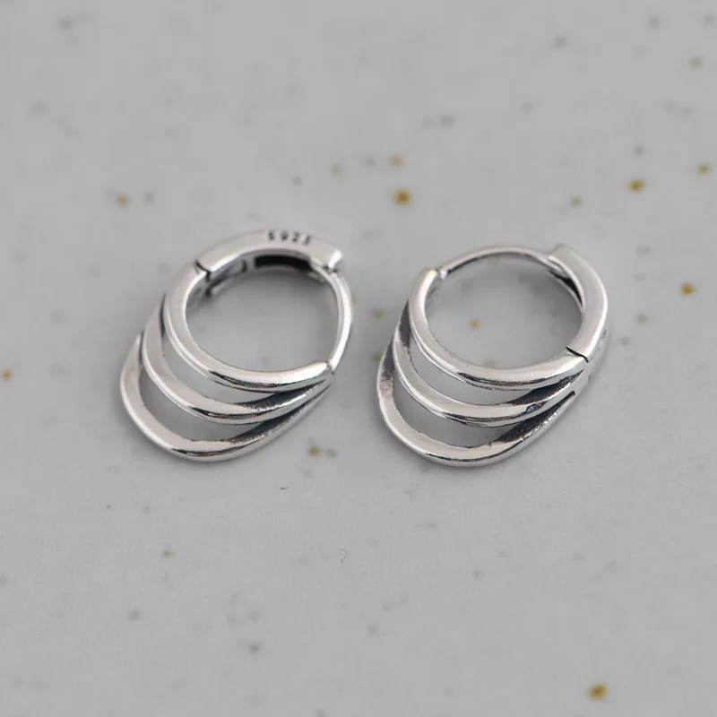 

FNJ 925 Silver Hoop Earrings for Women Jewelry 100% Pure S925 Silver Sterling Earring