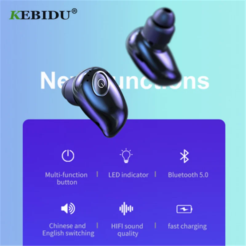 Мини Bluetooth 5 0 Наушники Спортивные Беспроводные одиночные наушники с микрофоном