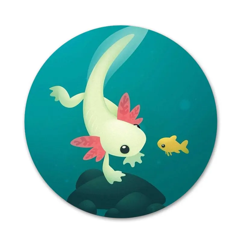 Милые значки с животными Axolotl металлические для детской лампы диаметром 58