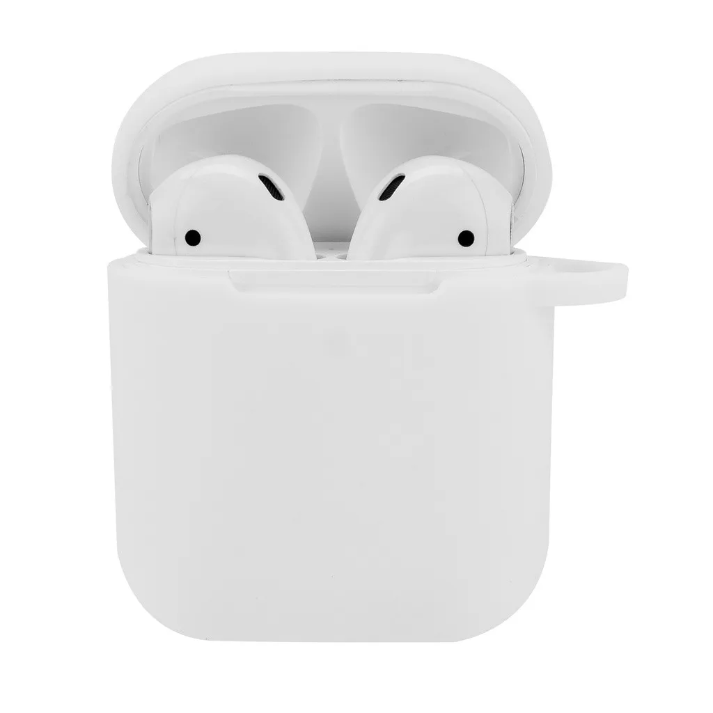 Беспроводной чехол для наушников Airpods 2 и 1 зарядный силиконовый защитный чехол и брелок с помпоном FW3