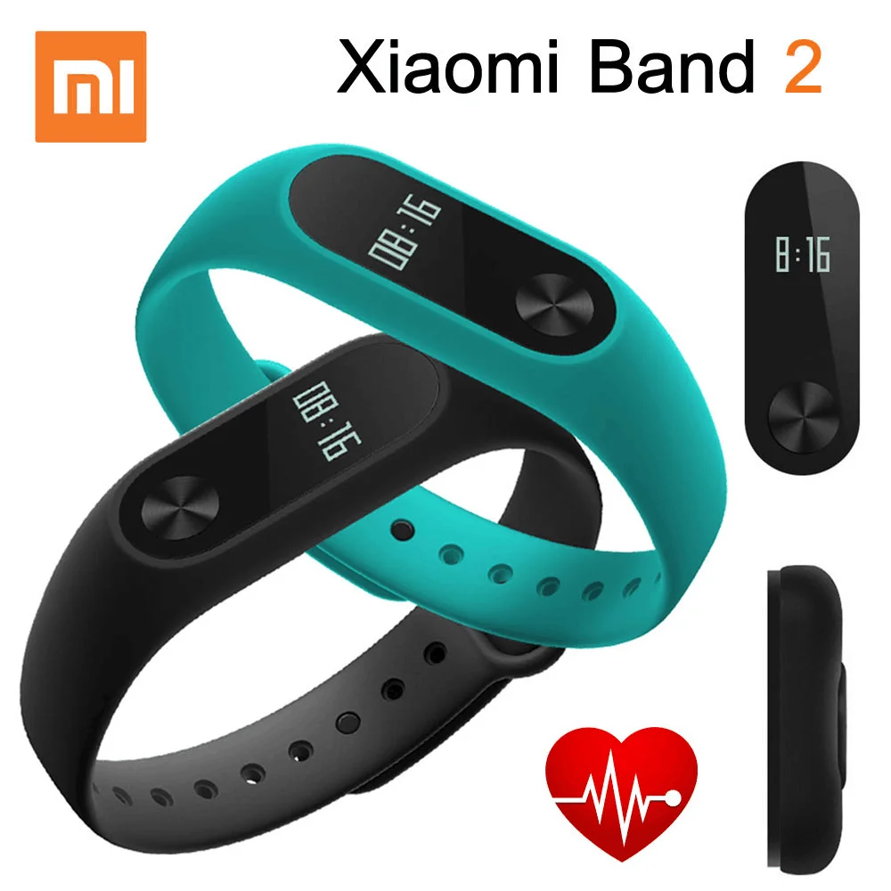 Смарт браслет Xiaomi Mi Band 2 Miband с пульсометром для Android iOS сенсорная панель OLED