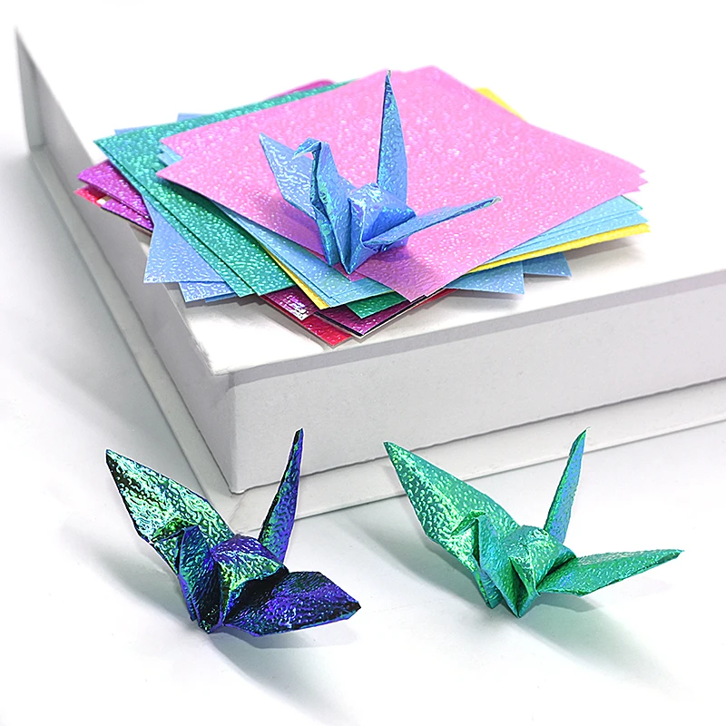 50pcs Square Origami Paper Single Side Shining Folding Multicolor Papers Kids Handmade DIY Scrapbooking Craft Decor Multi Size | Дом и сад