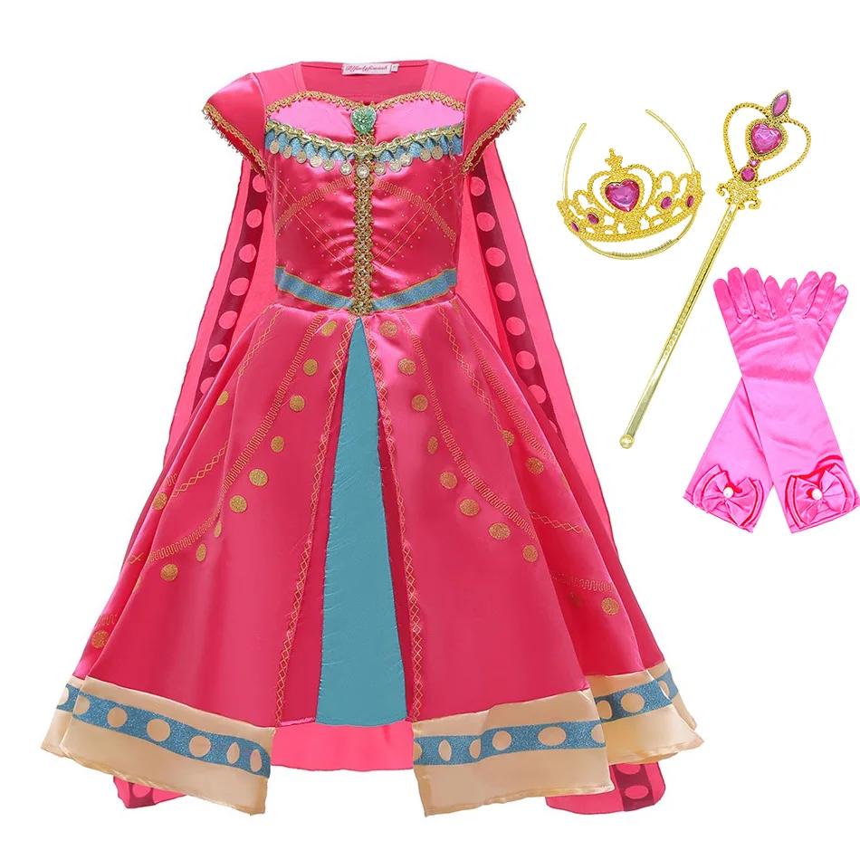 Детский костюм жасмина розово-фуксия платье для принцессы в арабском стиле