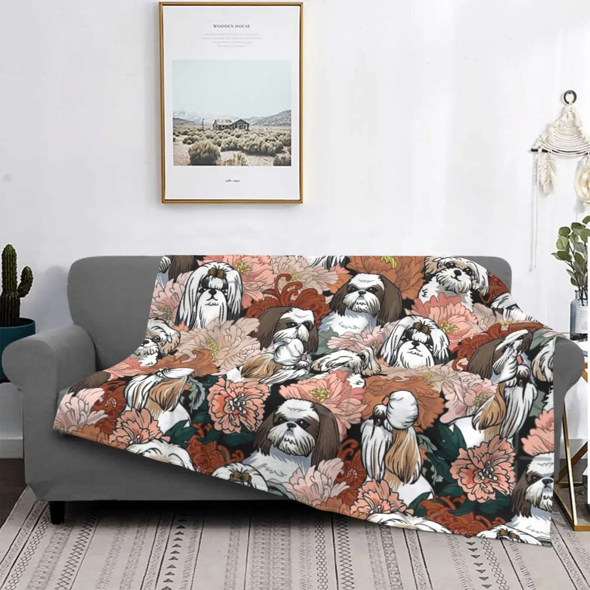 

Because Shih Tzu-Manta a cuadros para cama, funda de sofá a cuadros de Anime, toalla de playa de lujo