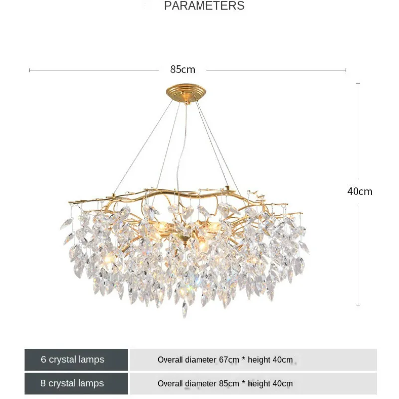 

Crystal Chandelier Lights Post-Modern Chandelier Dining room Bedroom Crystal Lamp Nordic Living Room Decor Home Hanging Lamps