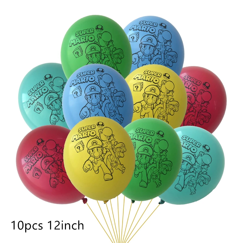 10pcs 12inch 1 шт. Супер Марио серии мультфильм стоя воздушные шары колонна латексная фольга Воздушные шары День рождения украшения Детские игрушки поставки Globos - Цвет: 10pcs 12inch