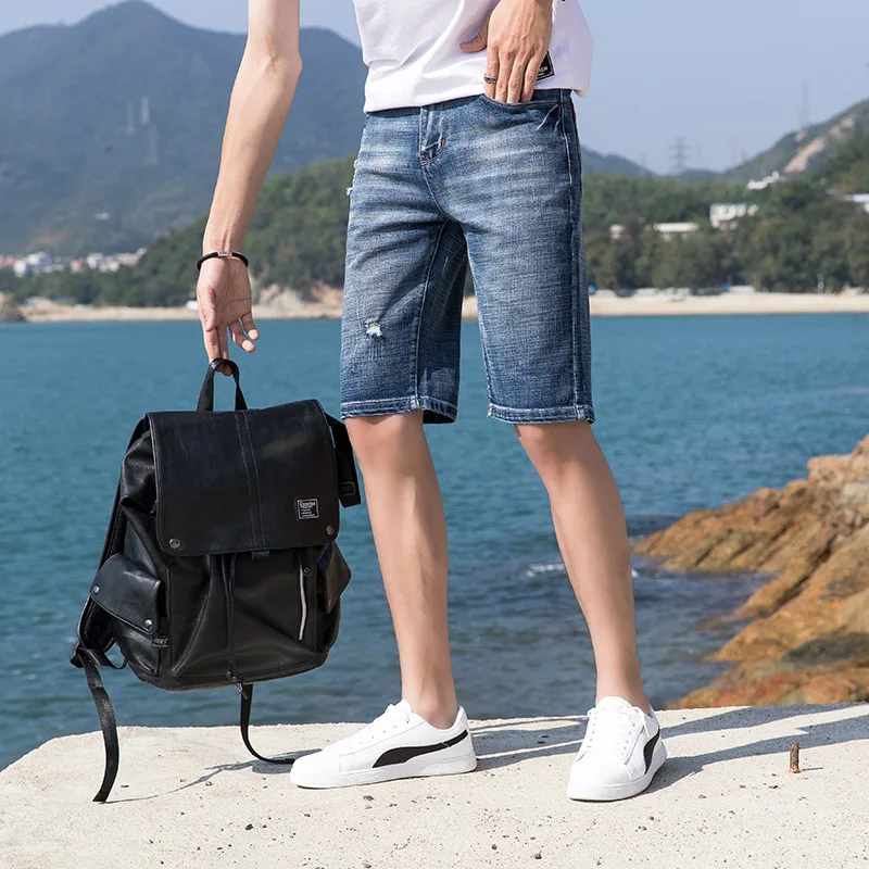 

Men's jeans shorts Capris 2021 men's summer loose casual trend Capris men's pants