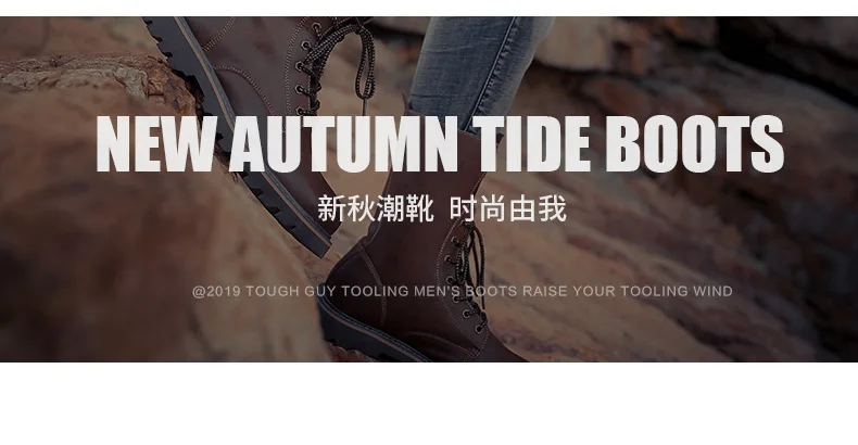 winter Retro genuine Leather Martin boots men shoes quality Hiking boots sports sneakers man lace up boots men footwear