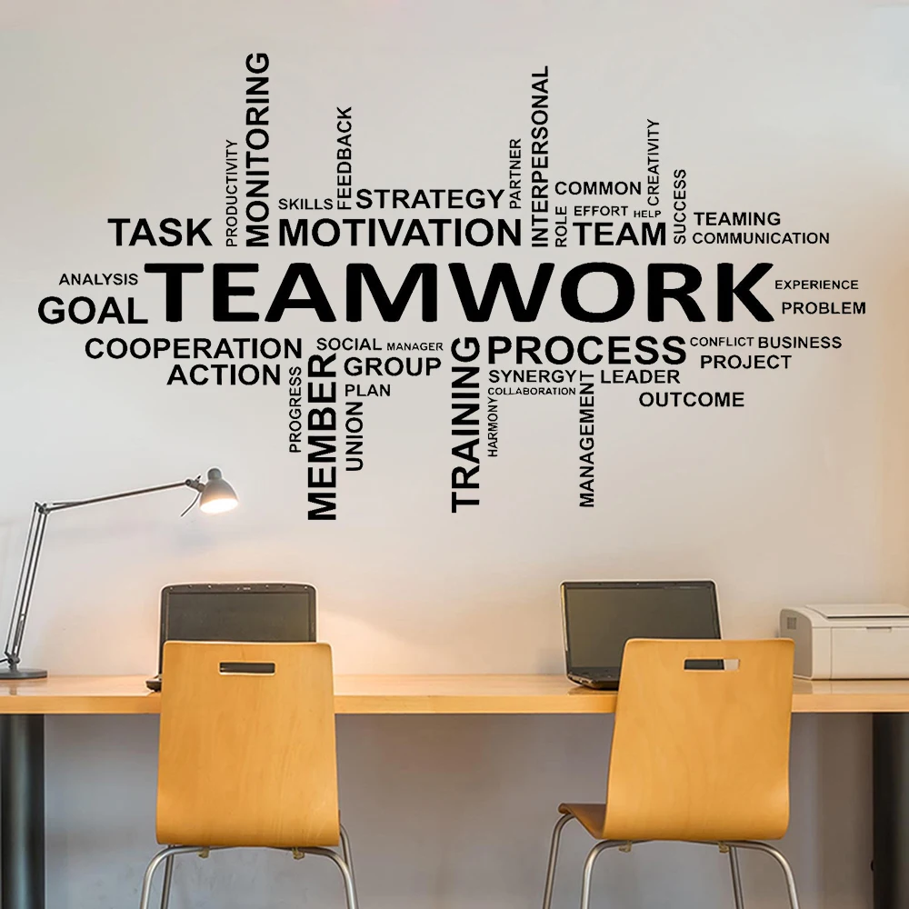 

Office Wall Decal Teamwork Quote Office Decor Wall Sticker Office Inspire Quote Motivation Idea Vinyl Conference Room Decor X169