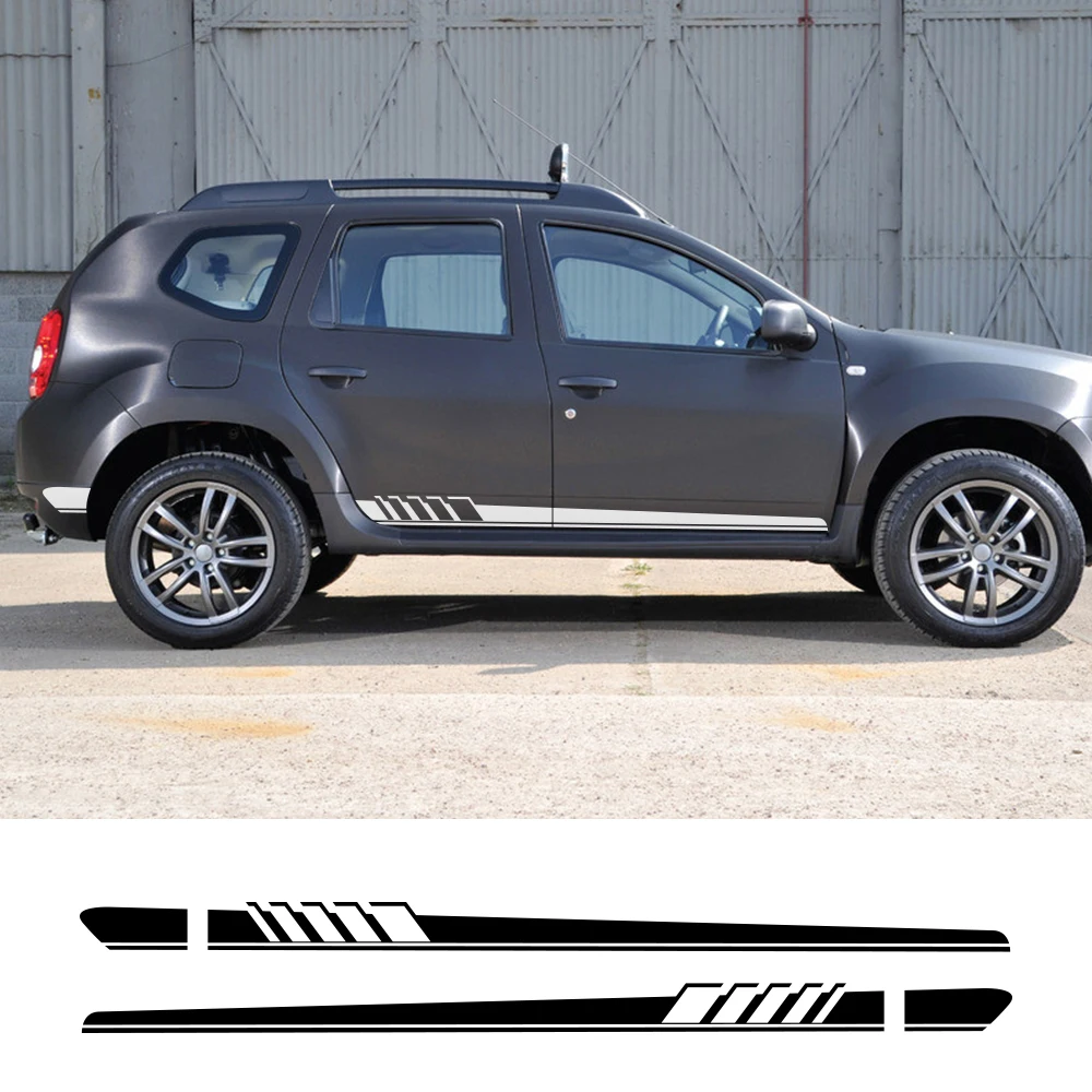 

2Pcs Car Long Side Door Stickers For Renault Dacia Duster Logan Sandero Auto Vinyl Film Decals Styling Car Tuning Accessories