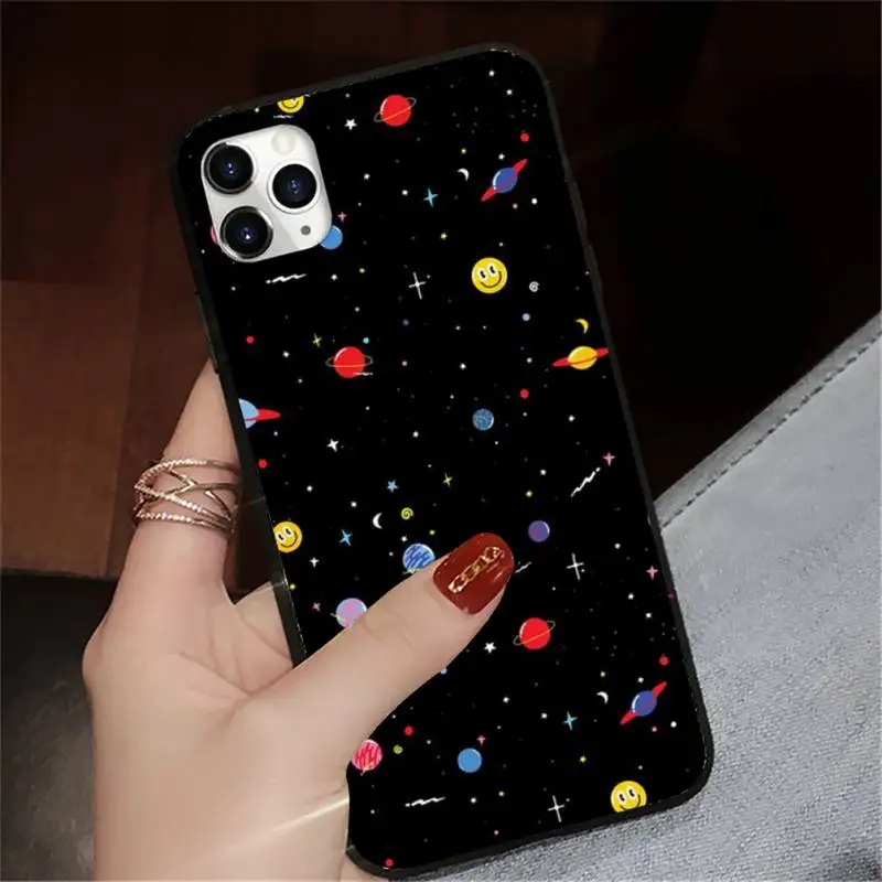 

Starry sky black and white simple Phone Case for iPhone 11 12 pro XS MAX 8 7 6 6S Plus X 5S SE 2020 XR