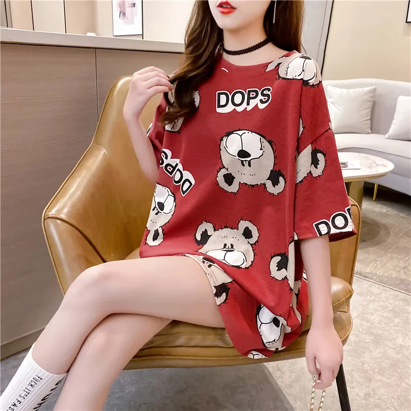 Vetement Femme Women Shirts T Shirts Summer Dress 2021 Groot Manica Corta Magliette Grunge Korean Mall Goth Alt Clothes Tie Dye