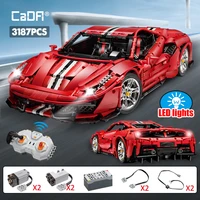 cada 3187pcs technical rc racing car super car building blocks city remote control sports vehicle bricks toys for kids