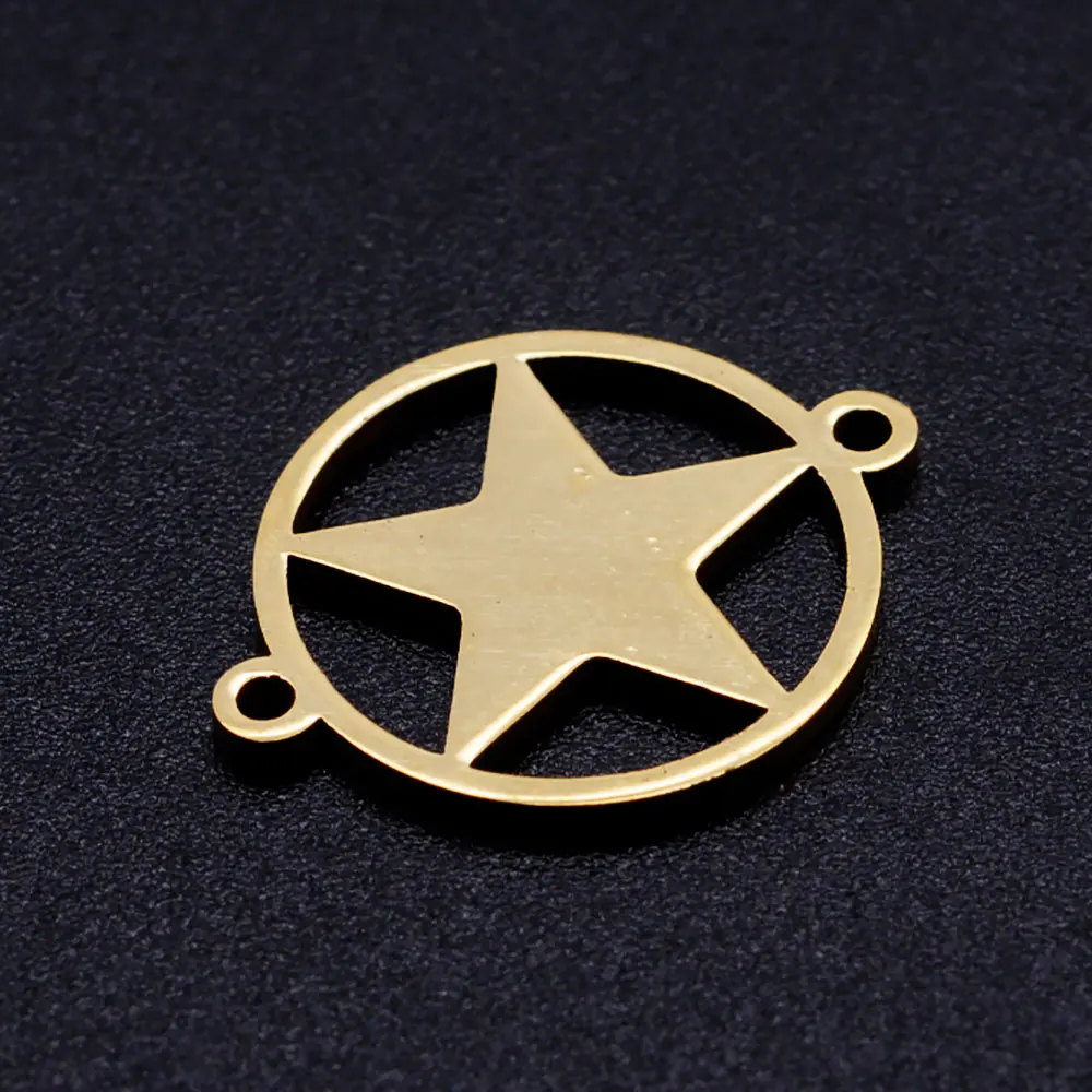 

5pcs/lot Star Disc Stainless Steel DIY Connector Charms Wholesale Factory Sale Jewelry Finding Supplies