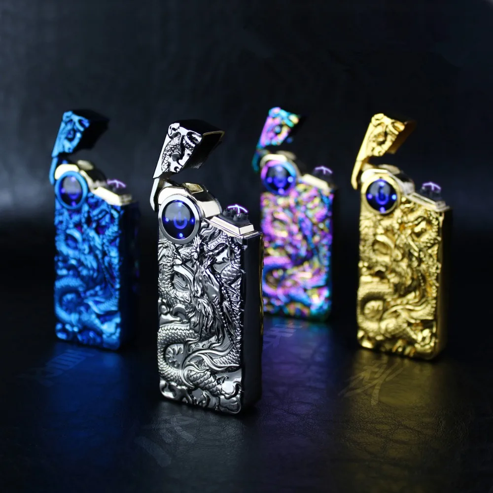 

New Double Plasma Arc Windproof Electronic USB Recharge Cigarette Smoking Electric Lighter Gift cool lighter