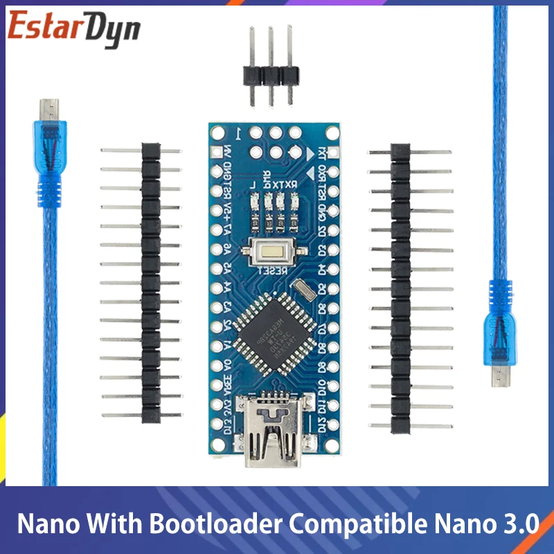 Совместимый контроллер Nano v3.0 для Arduino с загрузчиком USB драйвером CH340 16 МГц