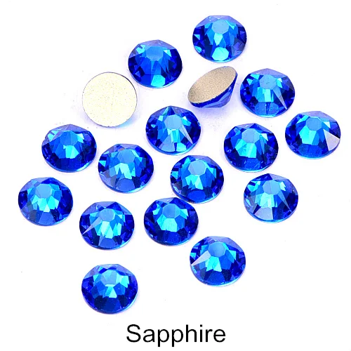 Sapphire SS16 144 шт. 2088 Одежда высшего качества прозрачный арт для ногтей со стразами с 16 украшения для ногтей блестящее Стекло Стразы, не требующие горячего крепления H0913 - Цвет: Sapphire