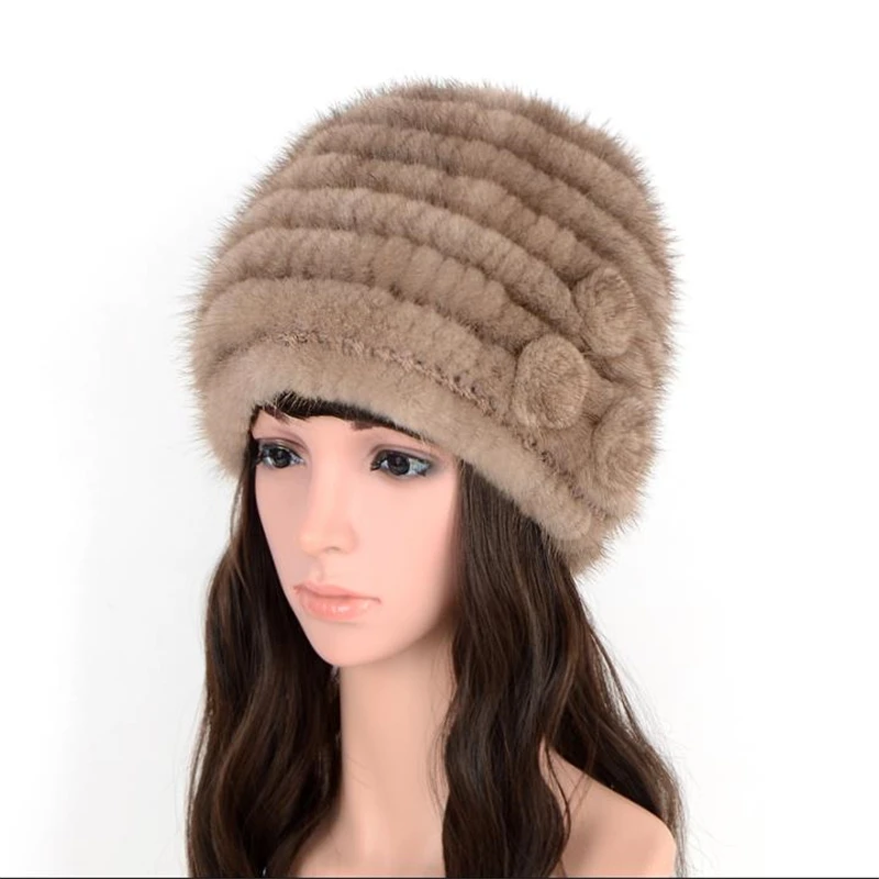 Лидер продаж высококачественные зимние Утепленные норковые шапочки и