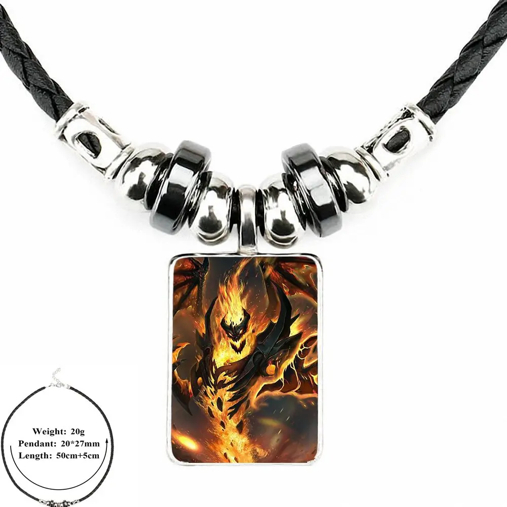 Панда Tp Io Cw Gs Doom Dota 2 ювелирные изделия черный кожаный кулон из бисера покрытый