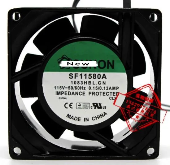 

Original SF11580A 1083HBL.GN 8038 115V0.15/0.13A AC axial fan