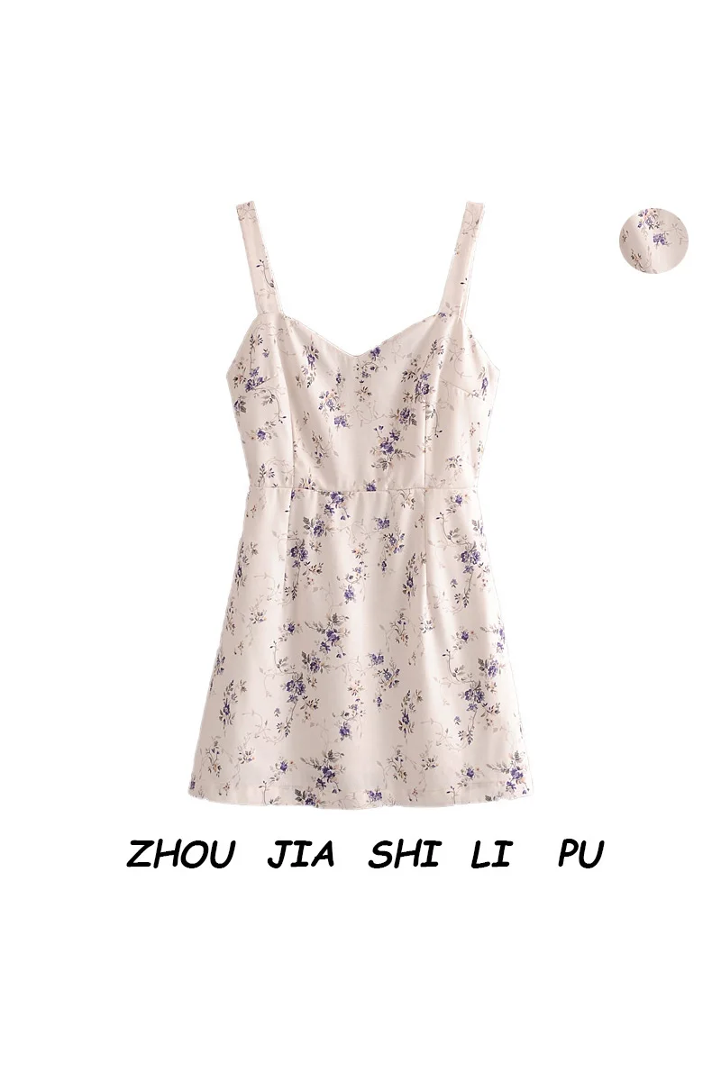 

Small Foreign Style Vest Floral Skirt Women's Summer 2021 New Bra Style Slim Girl's Holiday Skirt