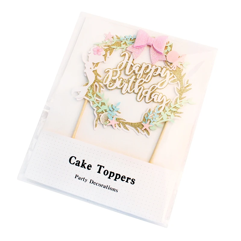 Маленькая Русалочка под морем Топпер для торта С Днем Рождения украшения кексов