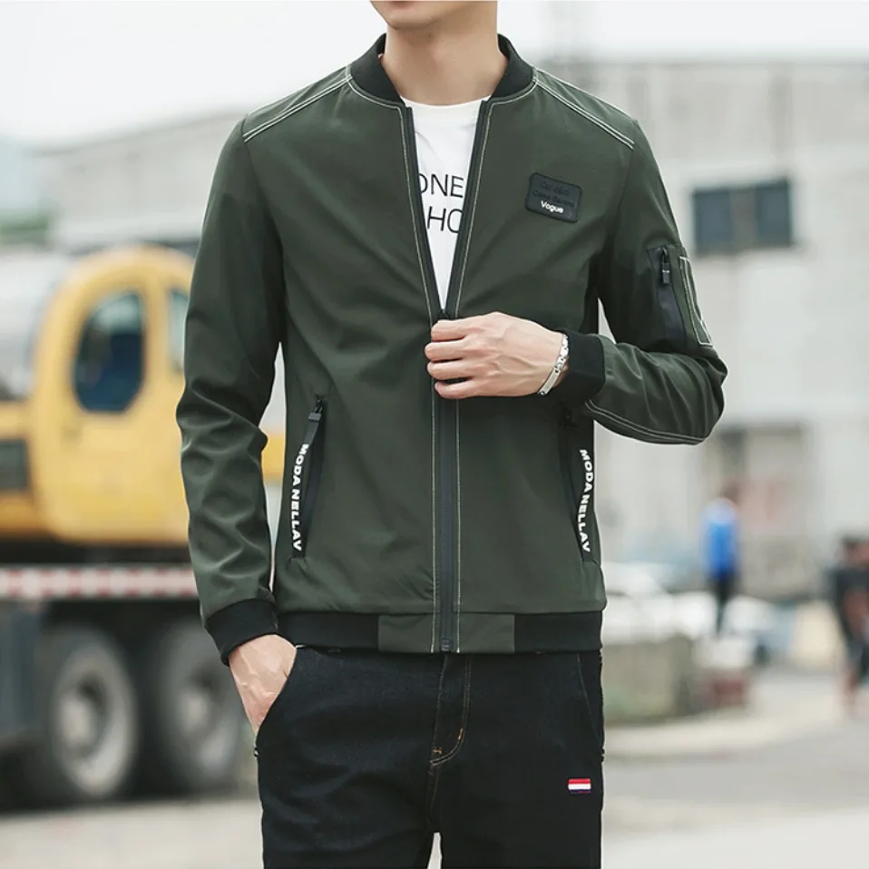 HCXY Для мужчин куртка Демисезонный Мода Марка Slim Fit пальто мужской Бейсбол Курточка бомбер Для мужчин пальто большие размеры 5XL