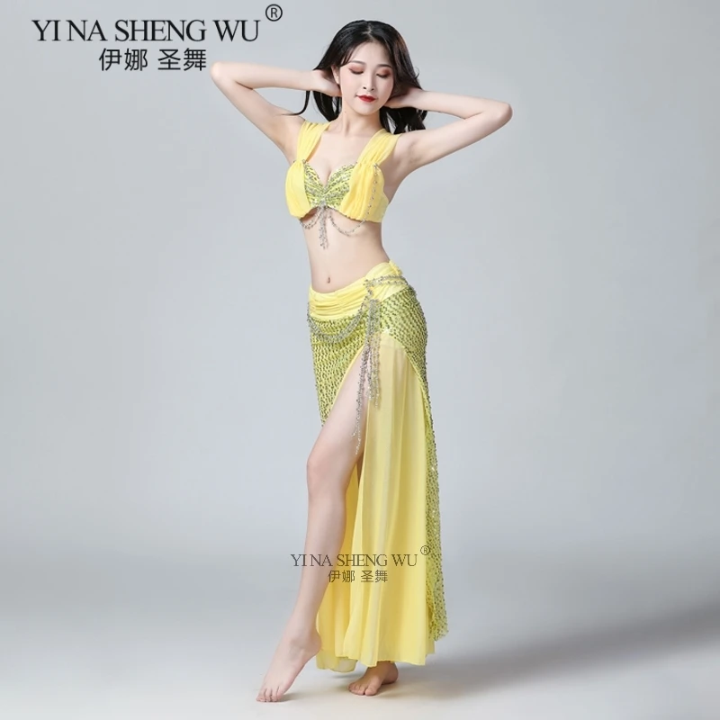 Костюм для танца живота 15 цветов комплект из 2 предметов (бюстгальтер + блестящая