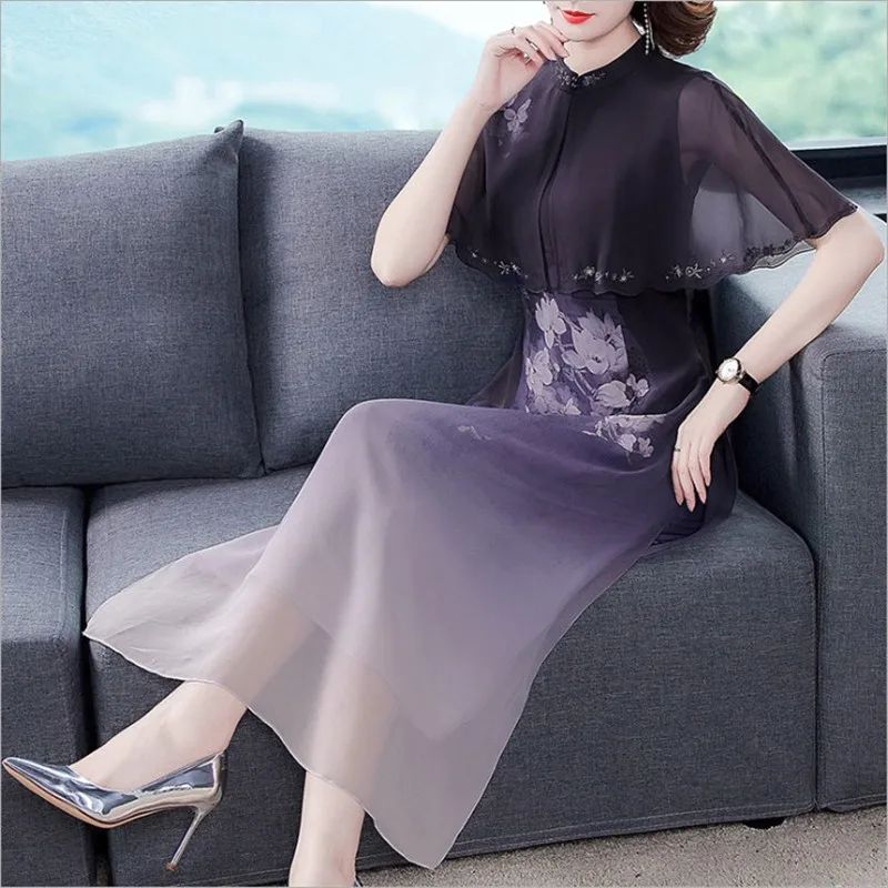 Женское длинное платье в китайском стиле платье-Ципао из искусственного шелка с