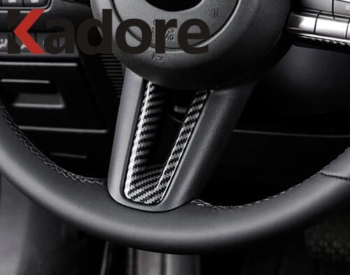 Для Mazda 3 M3 Axela 2019 2020 углеродного волокна Чехол рулевого колеса автомобиля отделка