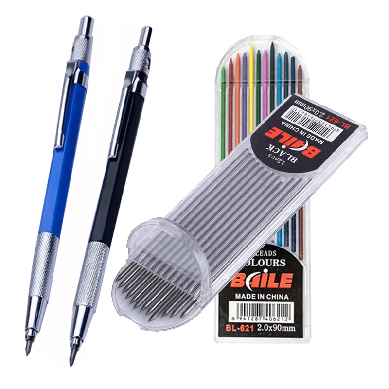 Высококачественные металлические механические карандаши 2 0 мм 2B автоматический