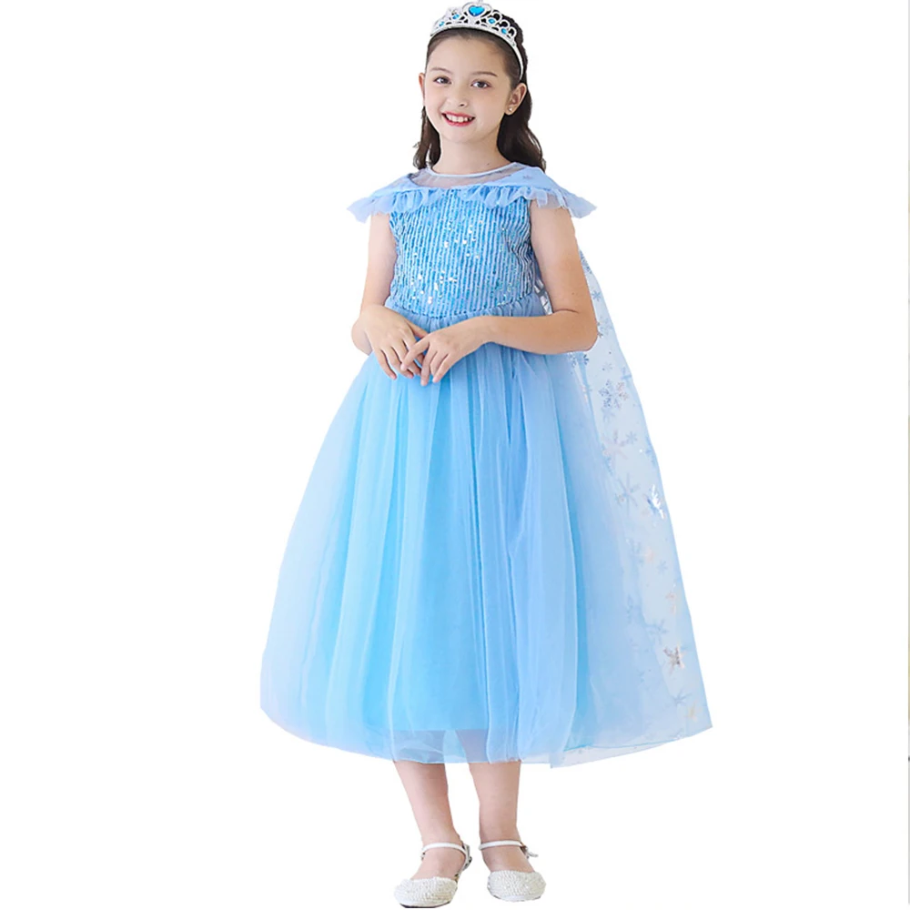 Карнавальные костюмы Снежная королева полосатые платья принцессы одежда платье