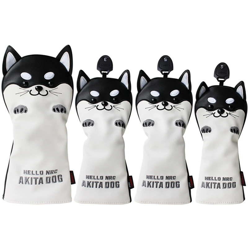 

Cute Puppy Golf Club Head Cover Driver Cover Fairway Wood Cover Golf Club Head Protection Cover