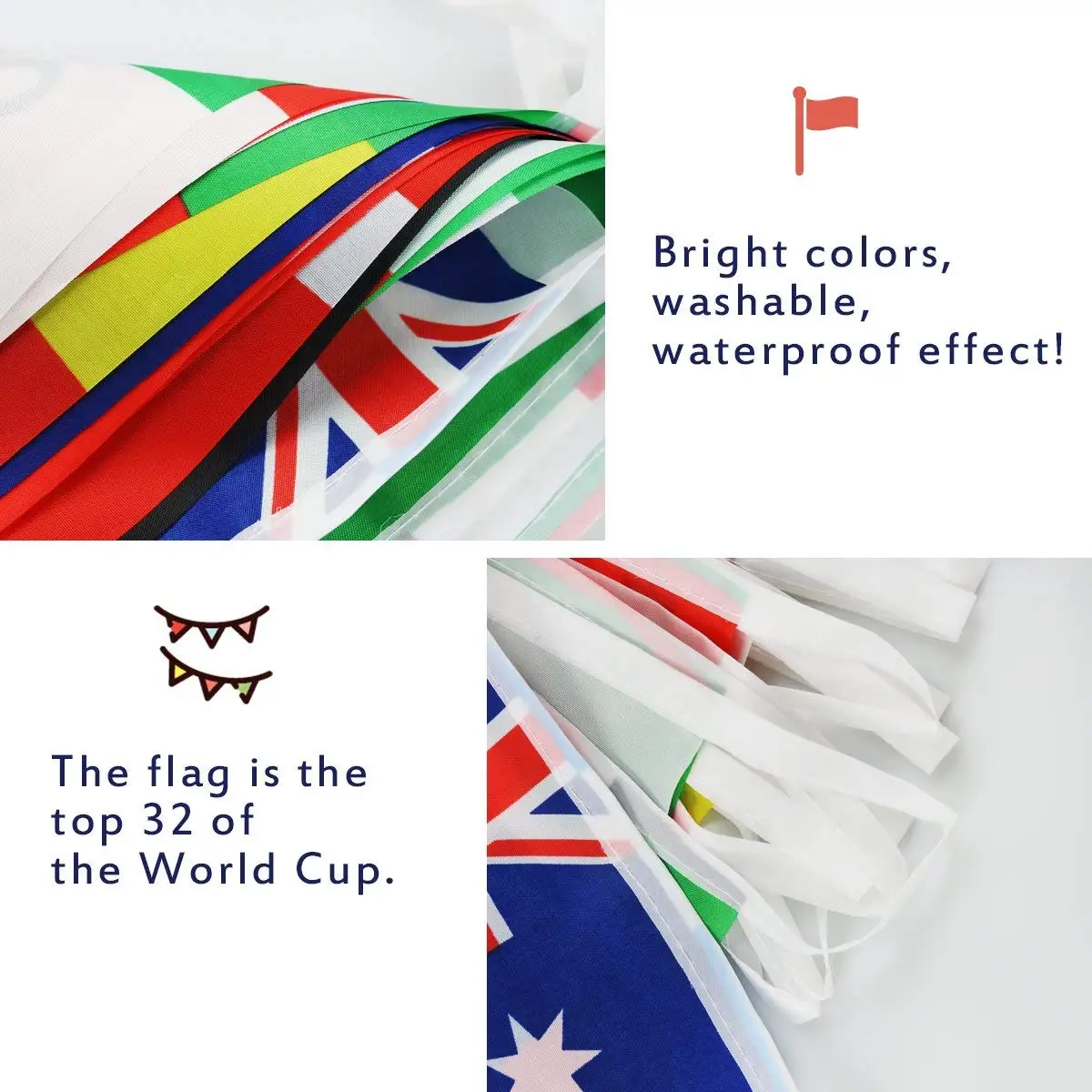 

2018 FIFA World Cup 32 Teams String Flag 26 Ft National Flag Banner Decoration For Sports Club And Bar Decor Soccer Club