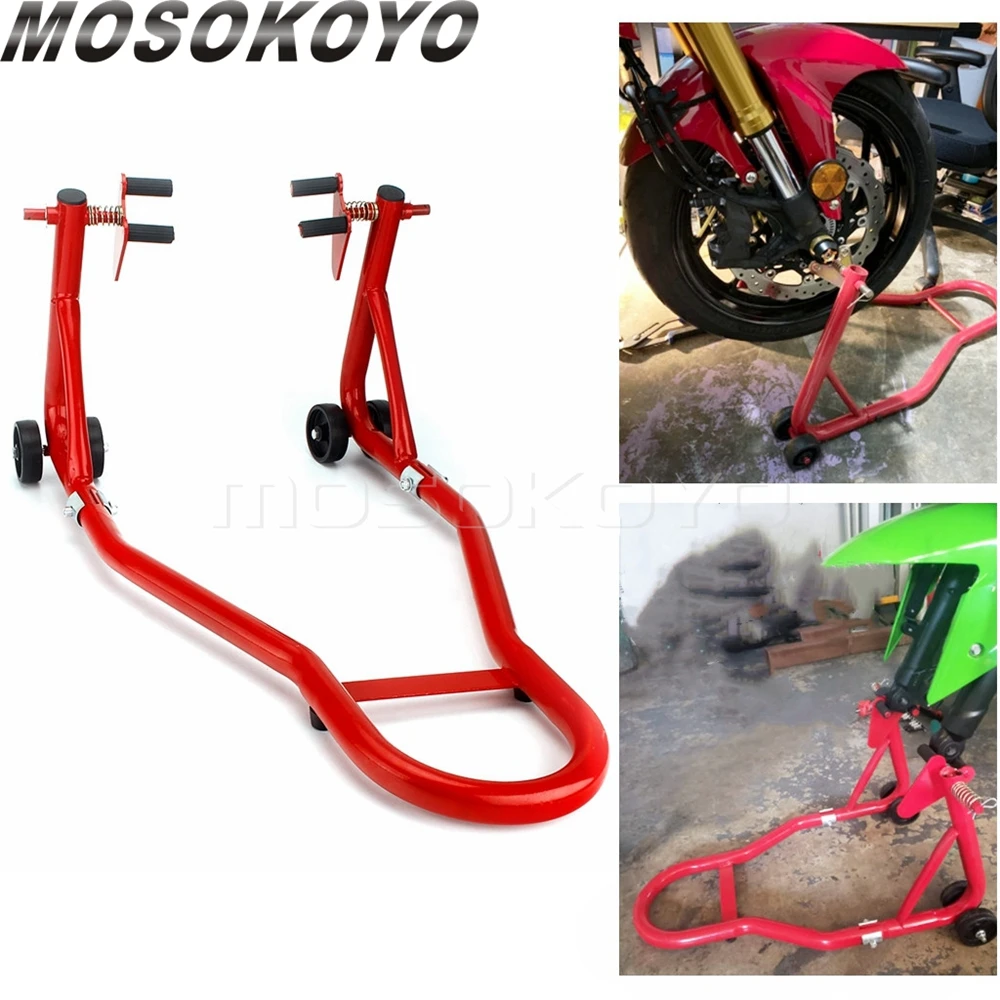 Universal Motorcycle Front Wheel Repair Stand Steel Swingarm Lift Tire Repairing Support Frame For Honda Suzuki Yamaha Kawasaki