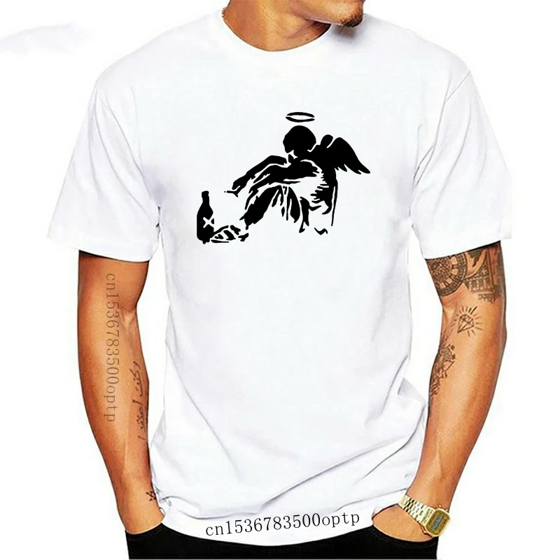 

Новинка, яркий цвет, граффити, городское искусство, выбор из 9 цветов, футболка с изображением ангела хлопок, повседневные футболки для взрос...