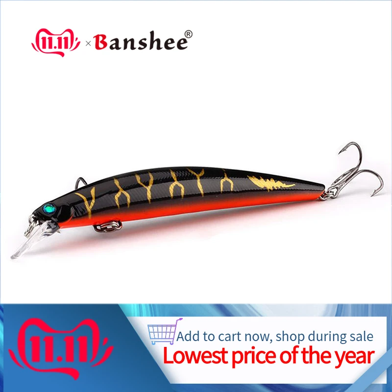 Banshee 115 мм 10 г Гольян Джеркбейт рыболовные приманки рывок кренкбейт рыболовные воблеры плавающие искусственные приманки для Pikes Дайвинг 0,5-1 м