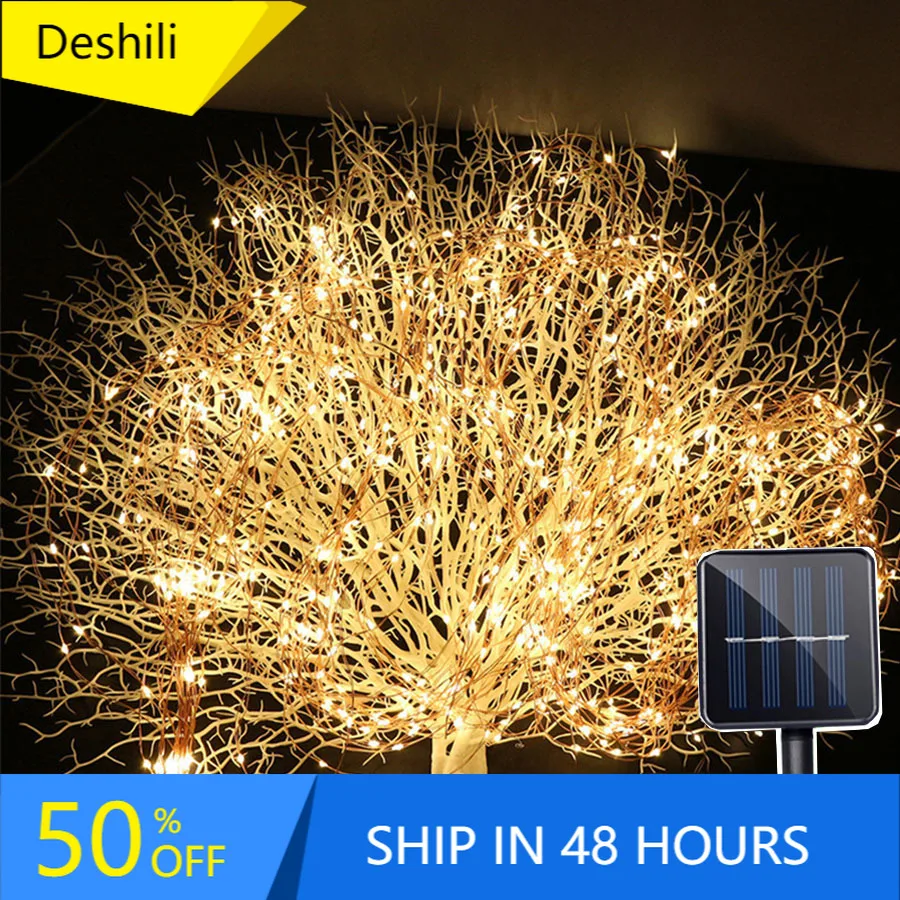 

Outdoor 2Mx10 200LED Solar Vines Branch LED String Fairy Light Outdoor Garden Fence Tree LED String Fairy Branch Light