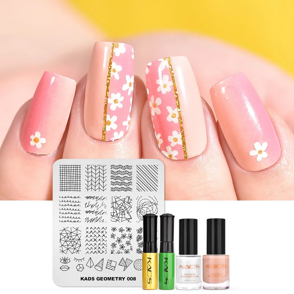 set 24 KADS Nail Art штампованные пластины природа Мода серии шаблоны для стемпинга рисунки для маникюра Лак для стемпинга трафарет для штамповки - Цвет: set 24
