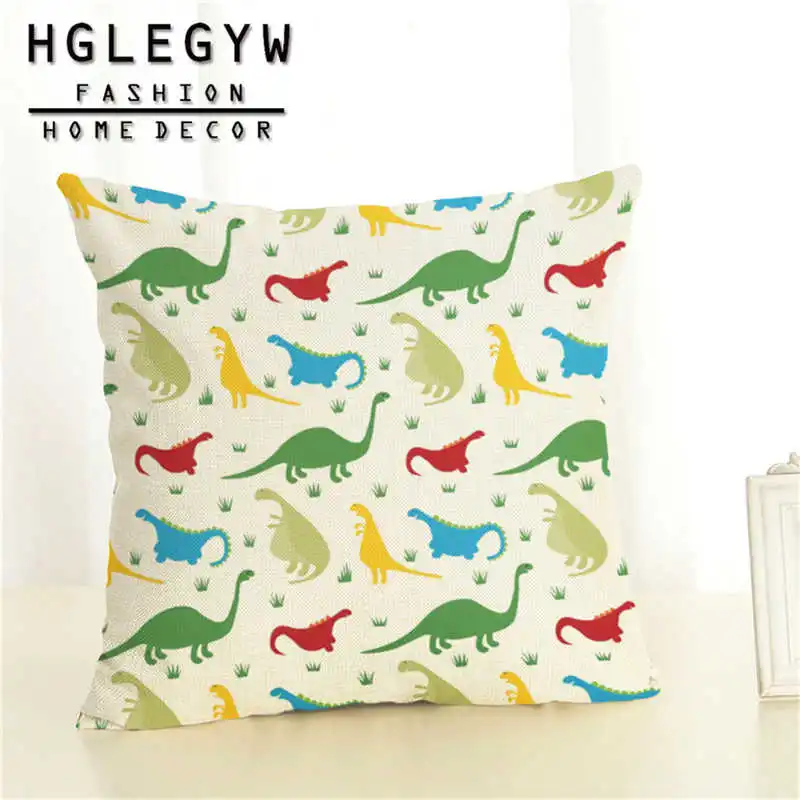 Наволочка динозавра тираннозавра 45x45 см наволочка из хлопка и льна с принтом