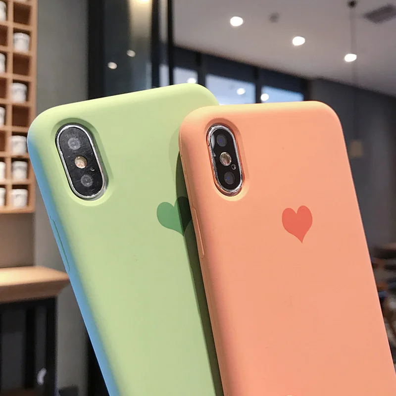 Мягкий матовый чехол из ТПУ с сердечками для iPhone 11 6 6s 7 8 Plus X XR XS Max силиконовый