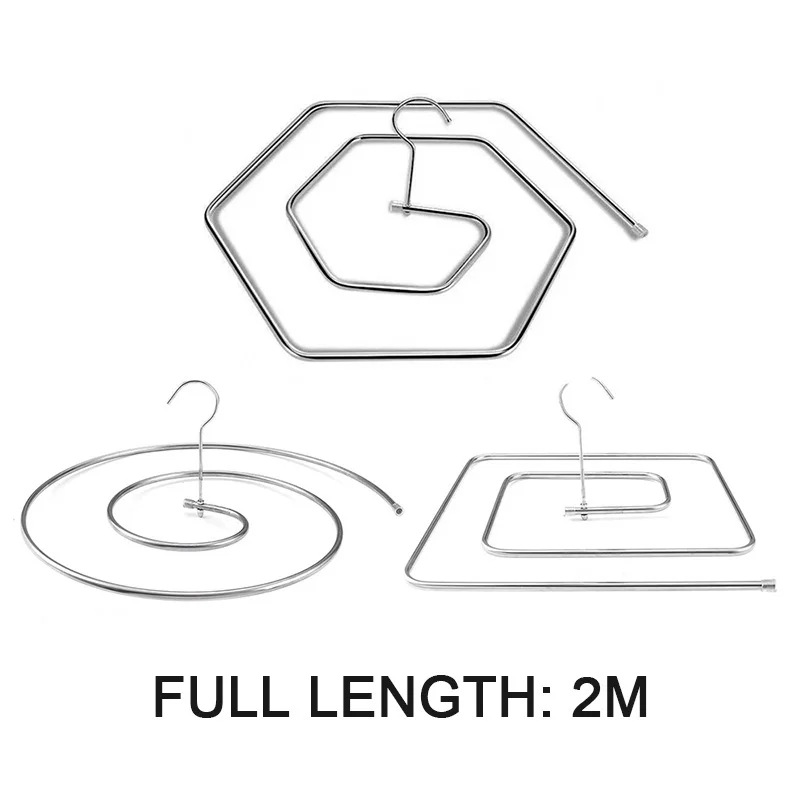 

2M Round spiral Quilt Sheets Hanger Stainless Steel Rotating Drying Rack Save Space Blanket Hanger Outdoor Home Balcony Hanger