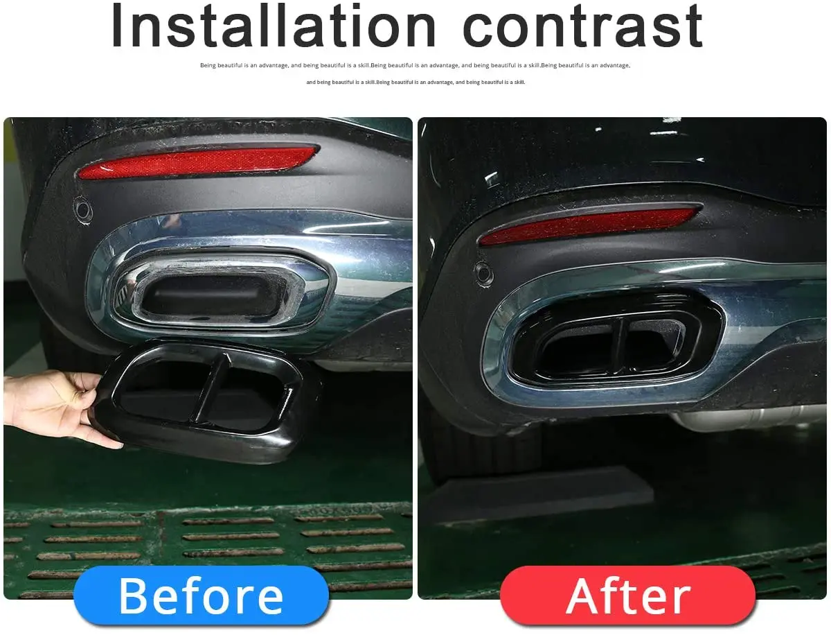 

Stainless Steel For Mercedes Benz GLE 350 GLE 450 GLC GLS W167 X253 X167 2020 Car Exterior Muffler Exhaust Pipe Tail